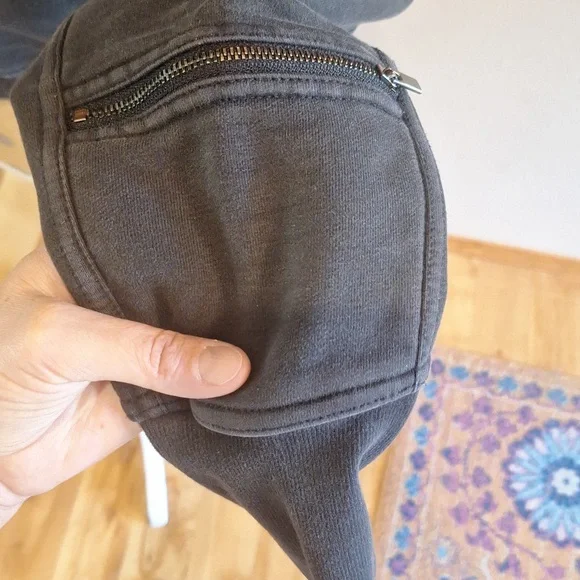 Free People FP Movement Cropped 3/4 Zip Hoodie Black Size Medium - Picture 5 of 11